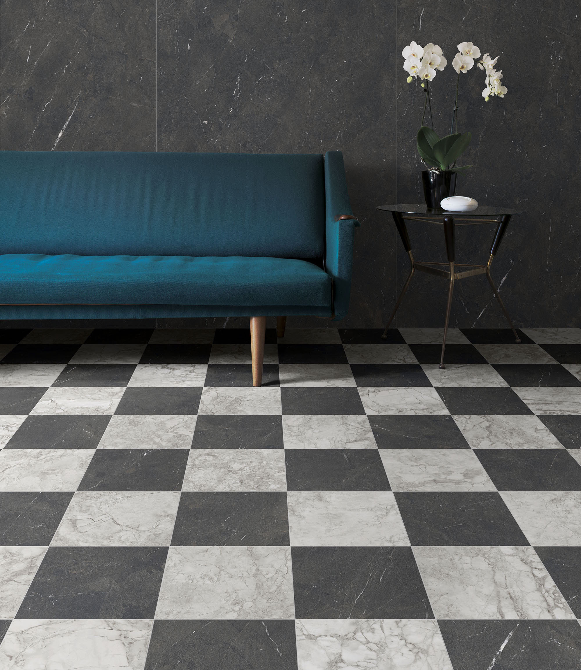 Versailles Checkerboard Marble installation
